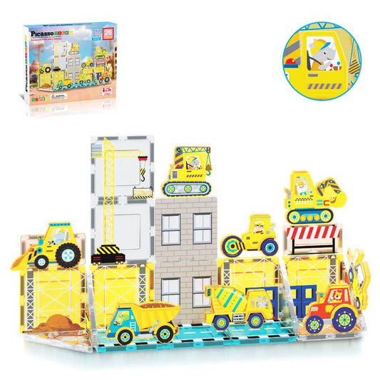 26pc Magnetic Build Tiles Playset