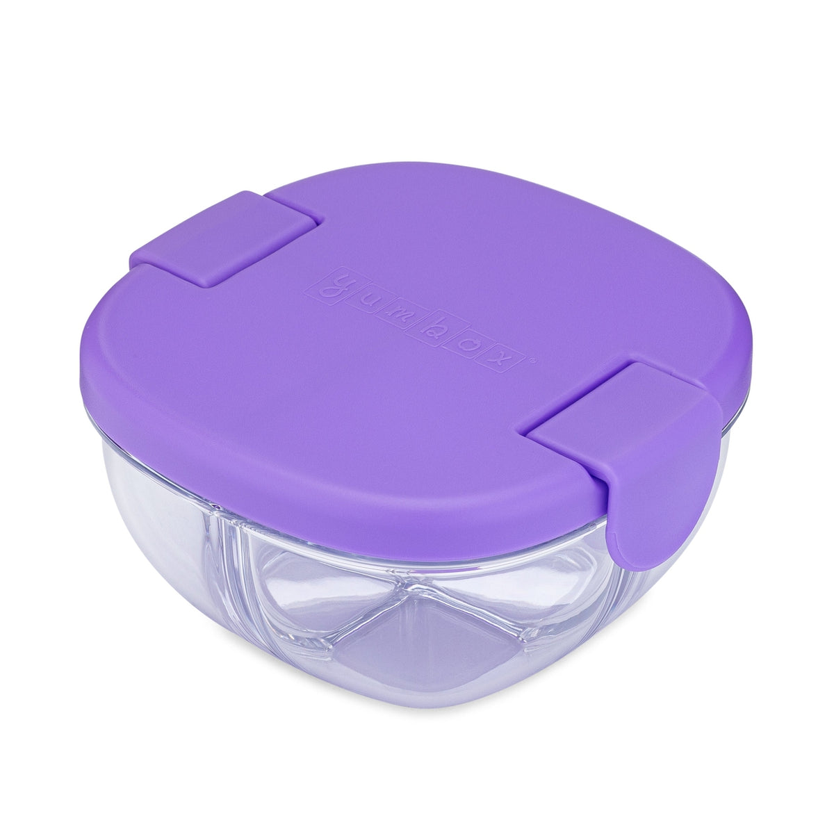 Compact Leakproof Snack Bowl with 3 Compartments Haze Purple