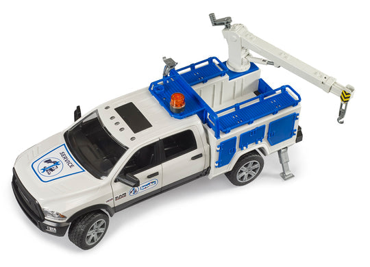 02509 RAM Service Truck w/ Crane + Rotating Beacon Light