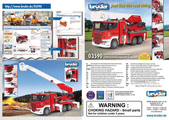 Bruder 03590 Scania Fire Engine w/ Water Pump and Light & Sound