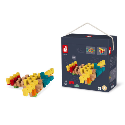 100-PIECE WOODEN CONSTRUCTION KIT