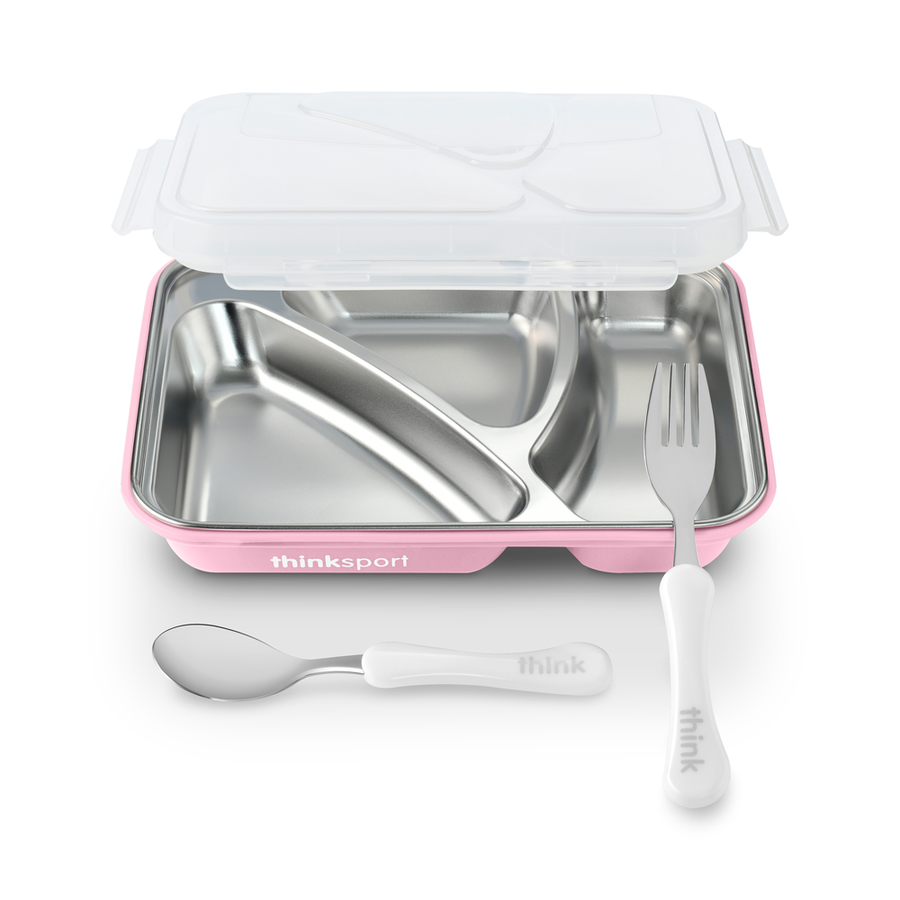Airtight Lunch Container With Fork Spoon - Pink