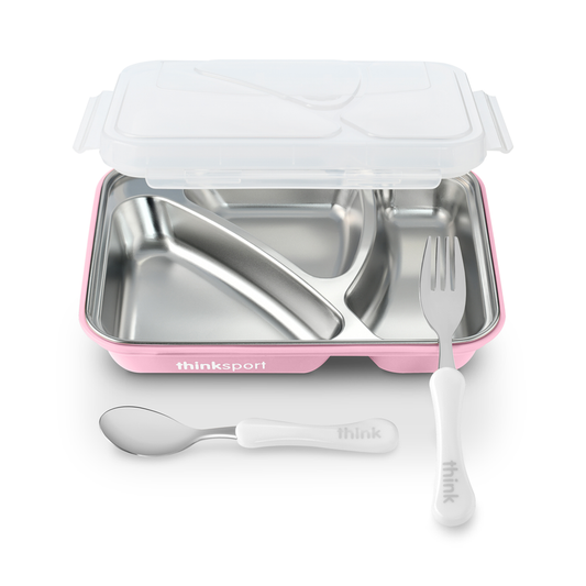 Airtight Lunch Container With Fork Spoon - Pink
