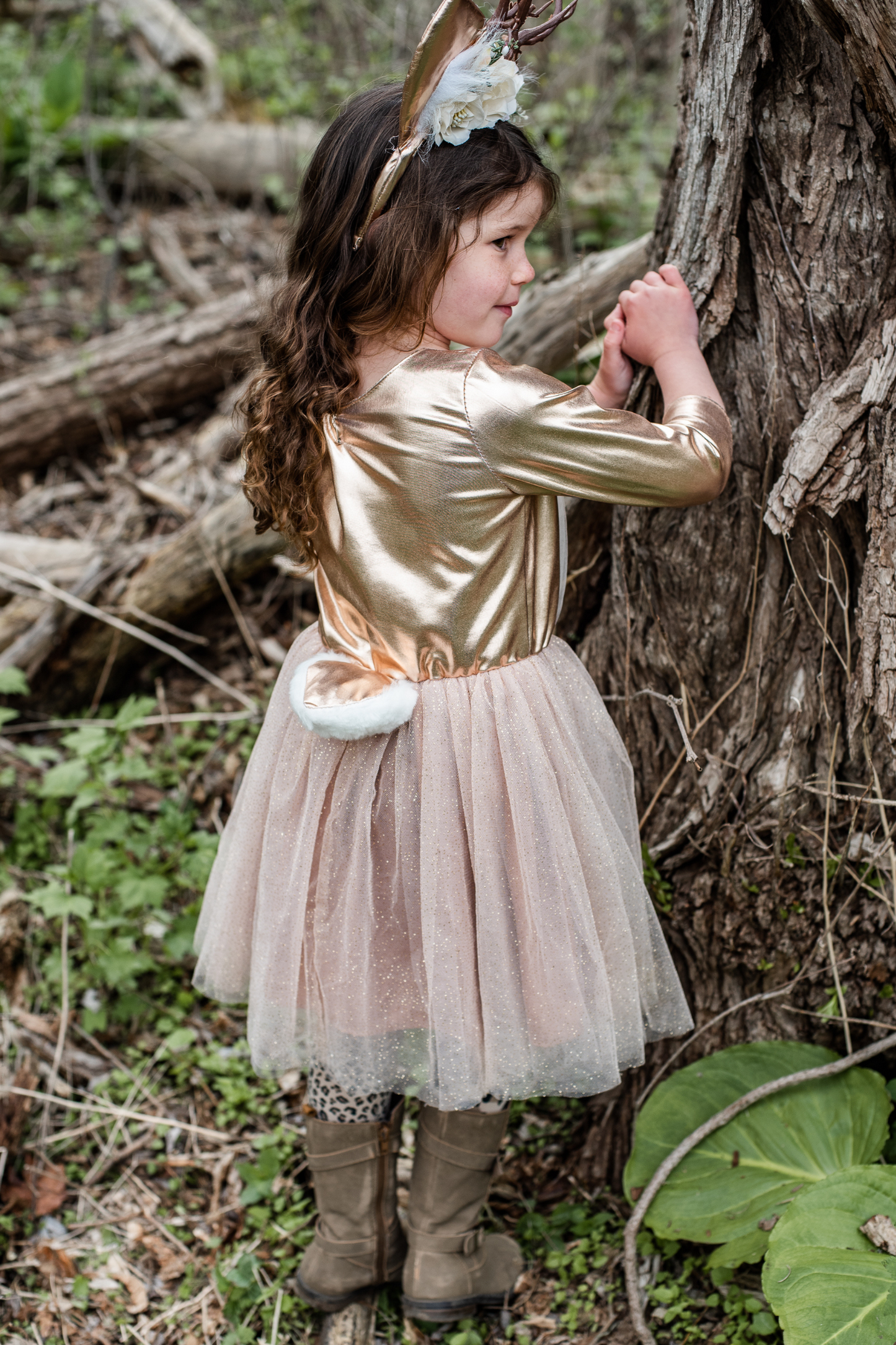 WOODLAND DEER DRESS WITH HEADPIECE