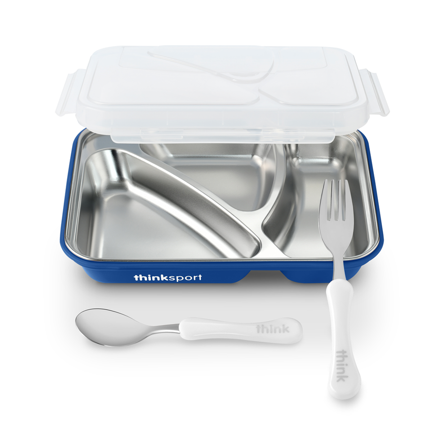 Airtight Lunch Container With Fork Spoon - Blue