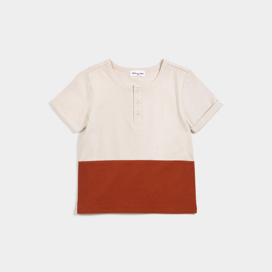 Sandstone Color Block Boy's Henley