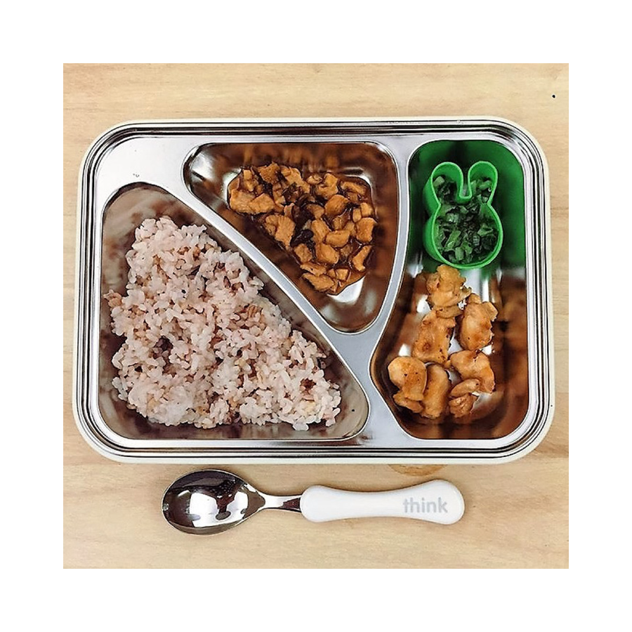 Airtight Lunch Container With Fork Spoon - White