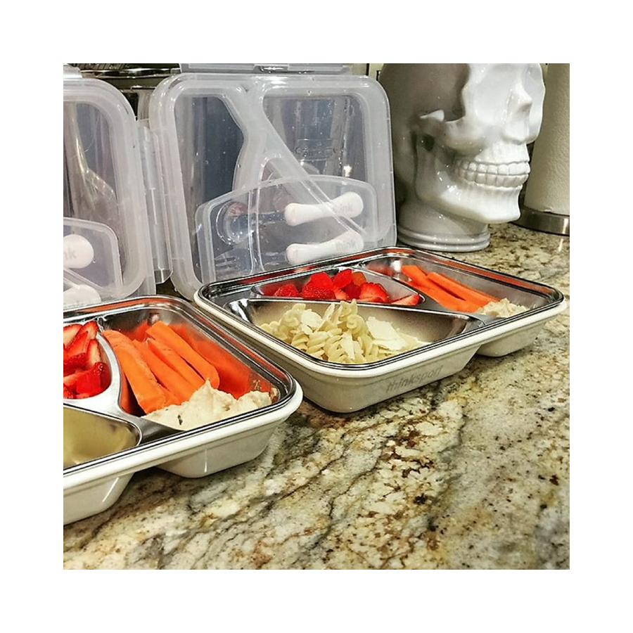 Airtight Lunch Container With Fork Spoon - White