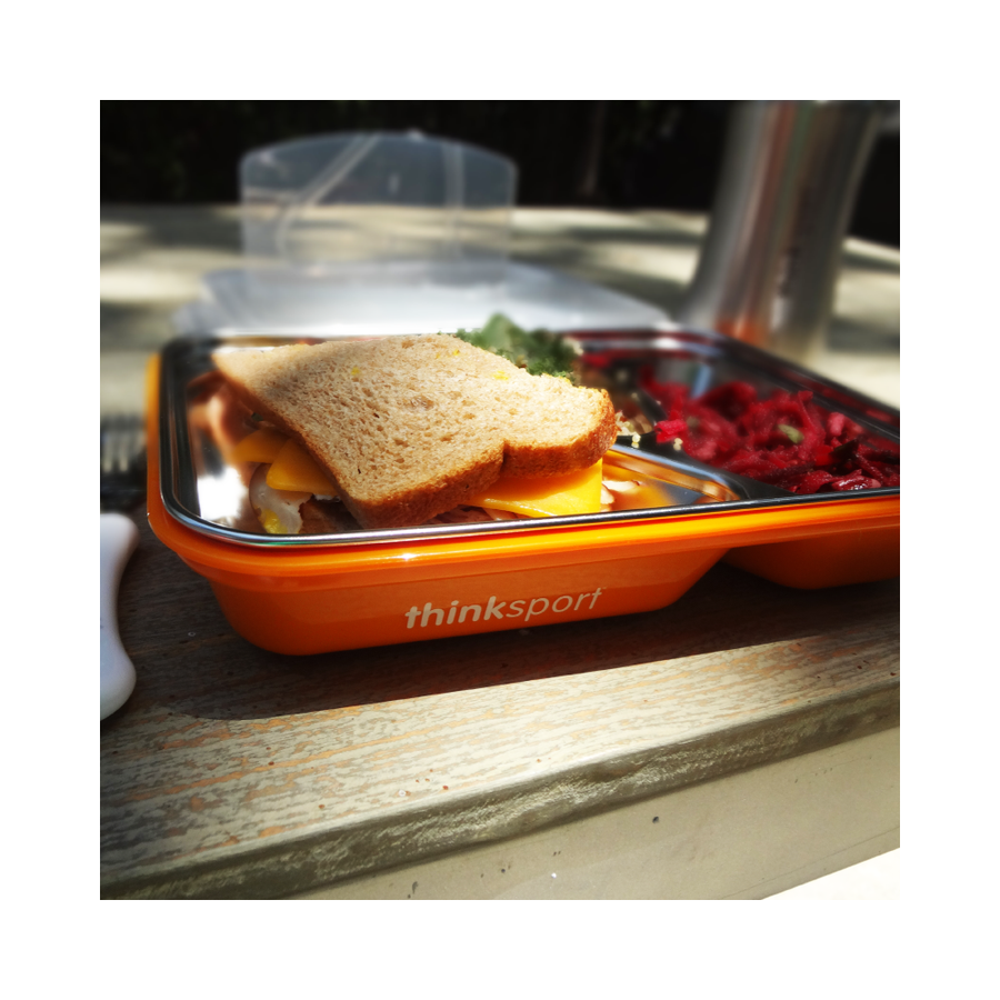 Airtight Lunch Container With Fork Spoon - Orange