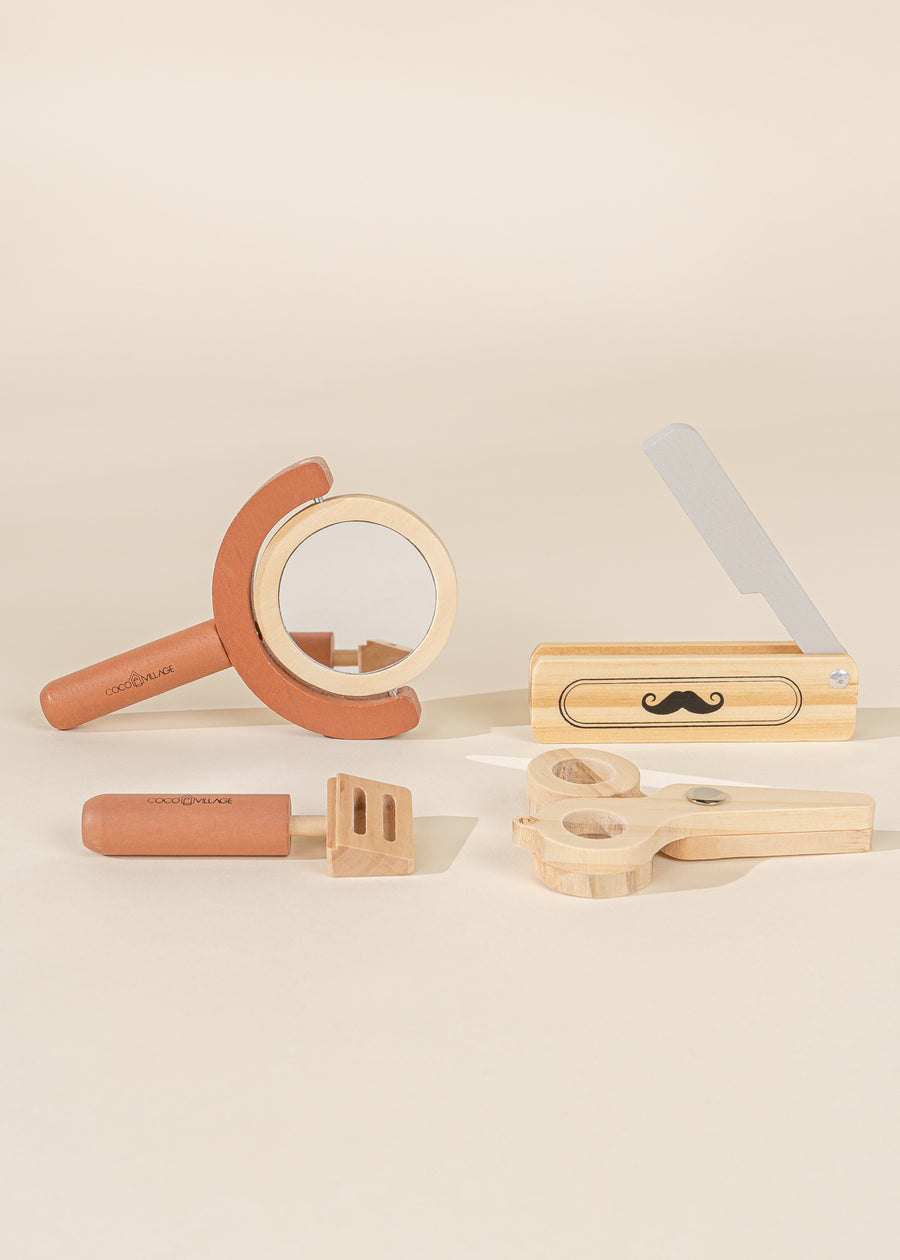 Wooden Barber Set