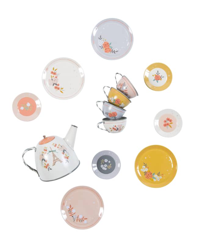 Suitcase - Tea Party Metal Set The Parisiennes