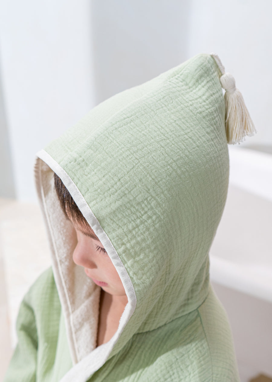 100% Organic Cotton Bathrobe - LIGHT SEAFOAM