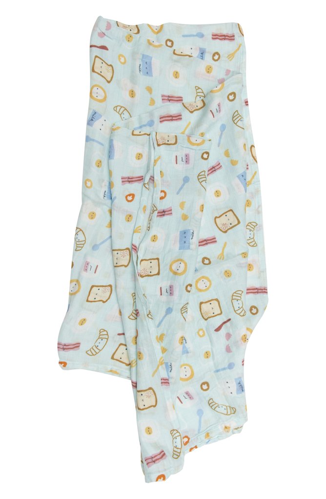 Muslin Swaddle - Breakfast Blue