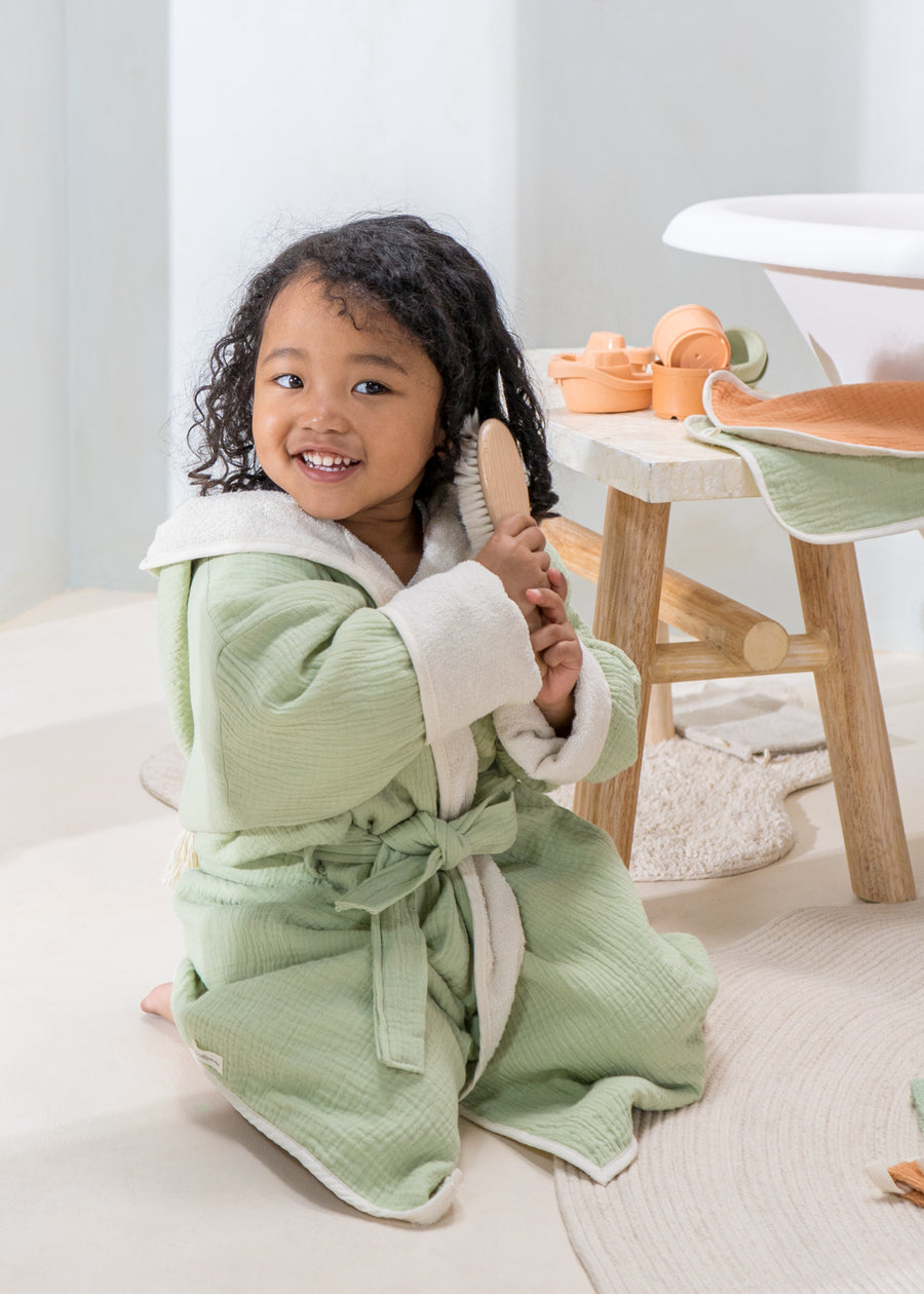 100% Organic Cotton Bathrobe - LIGHT SEAFOAM