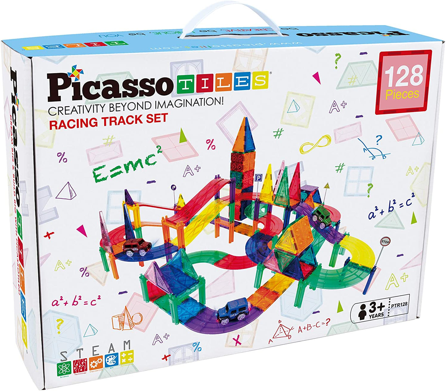128 Piece Race Track Set with 3 Led Cars