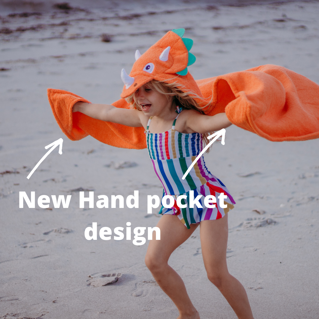 Triceratops hooded towel