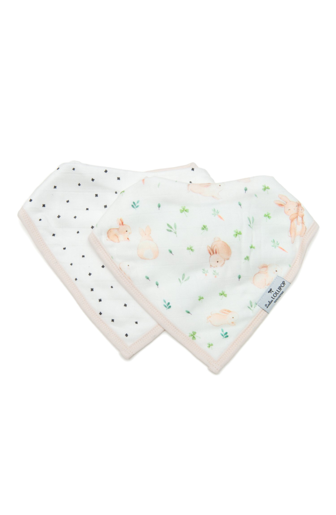 Muslin Bandana Bib Set - Bunny Meadow