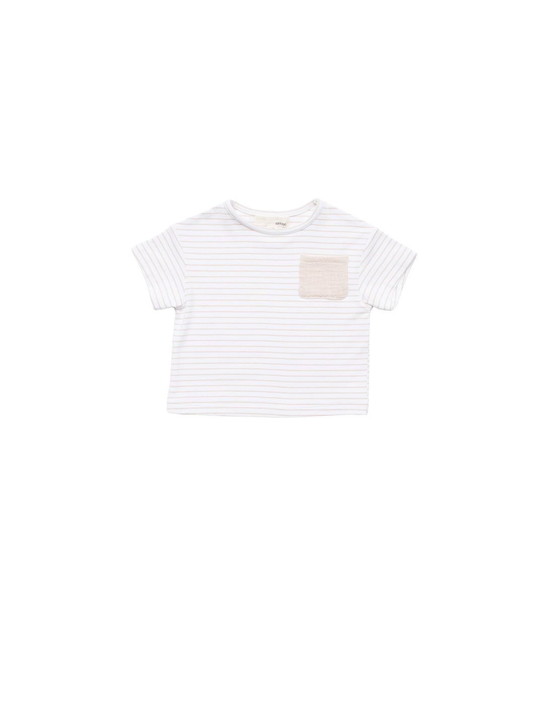 The Bamboo Tee + Cotton Gathered Hem Pant SET Biscotti Stripe