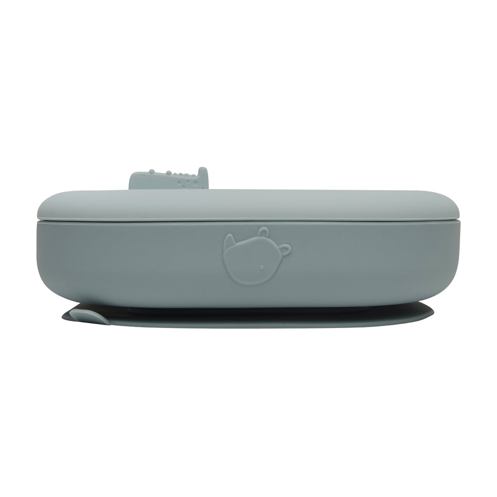 Divided Plate With Lid - Blue