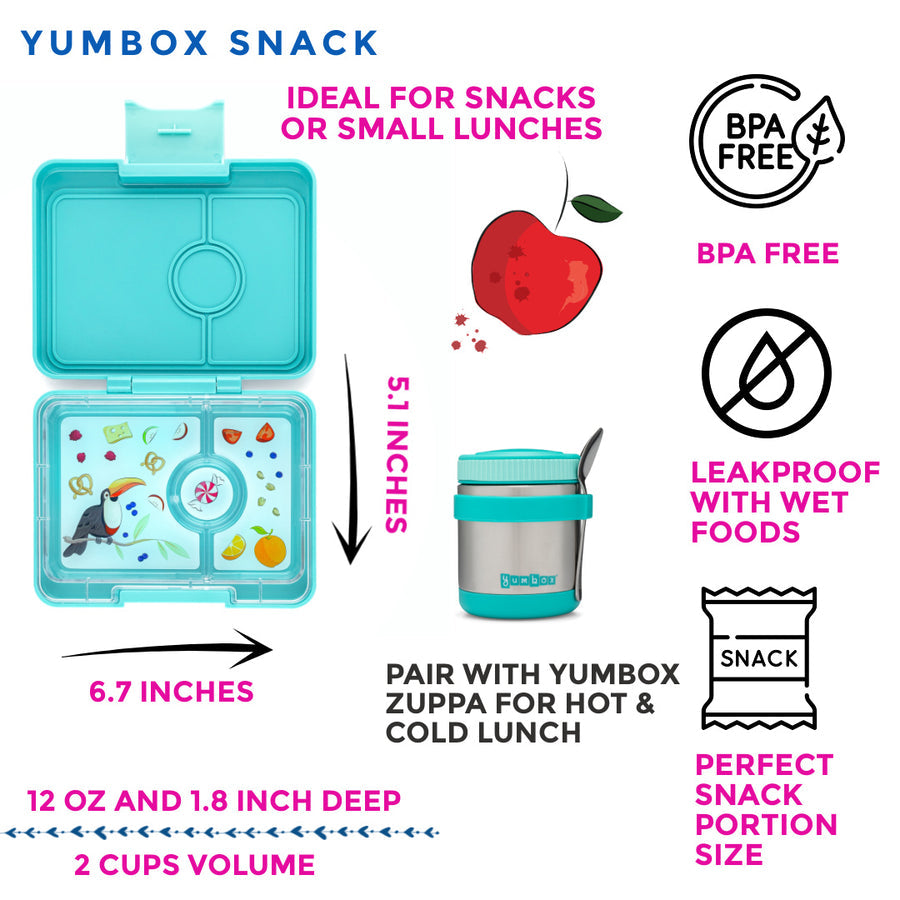 SNACK SIZE BENTO LUNCH BOX MISTY AQUA
