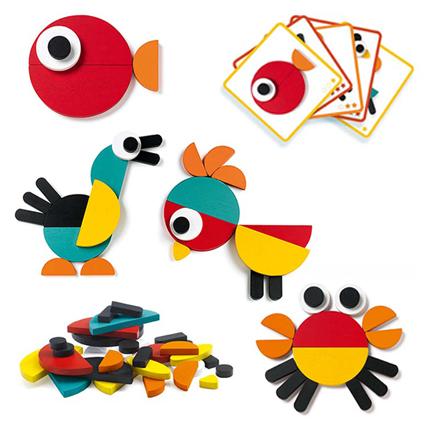 Ze Geoanimo Wooden Block Tanagram Set
