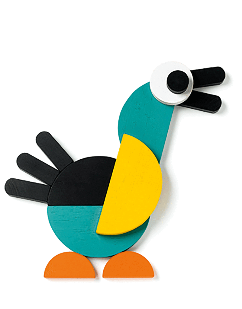 Ze Geoanimo Wooden Block Tanagram Set
