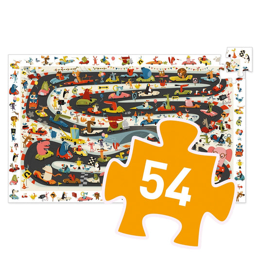 Automobile Rally 54pc Observation Jigsaw Puzzle + Poster