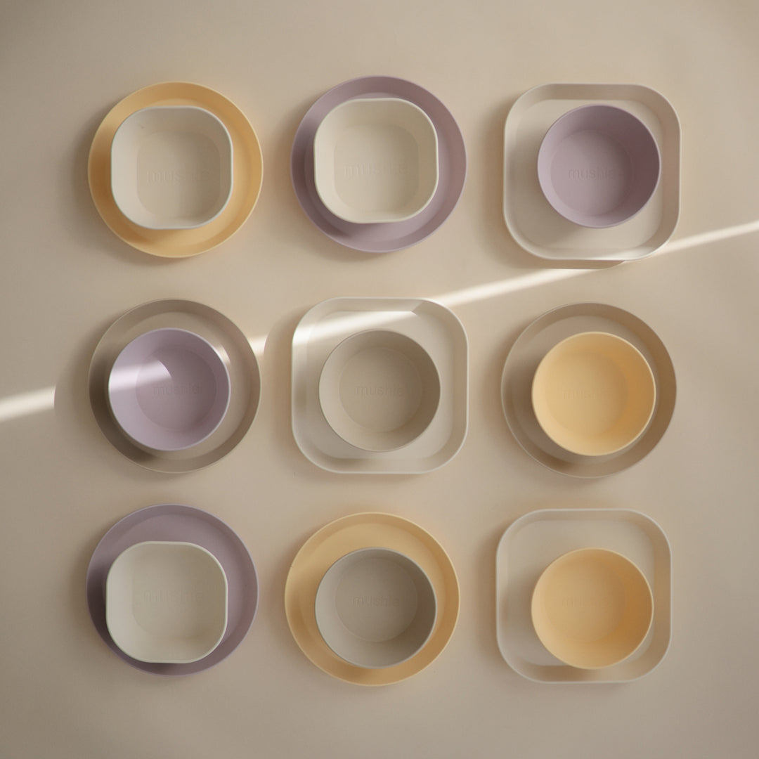 Round Dinnerware Plates, Set of 2 Soft Lilac