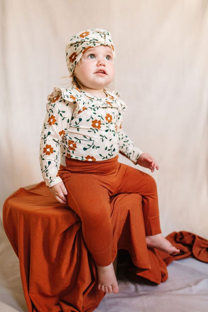 Girl's LS Bodysuit In TENCEL™ - Flower Vine