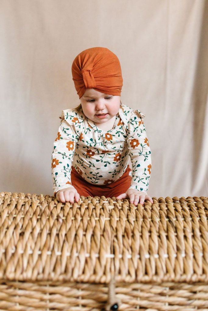 Girl's LS Bodysuit In TENCEL™ - Flower Vine