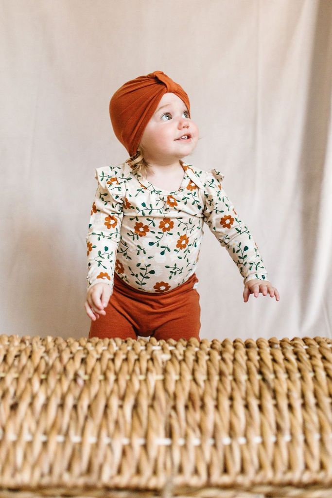 Girl's LS Bodysuit In TENCEL™ - Flower Vine