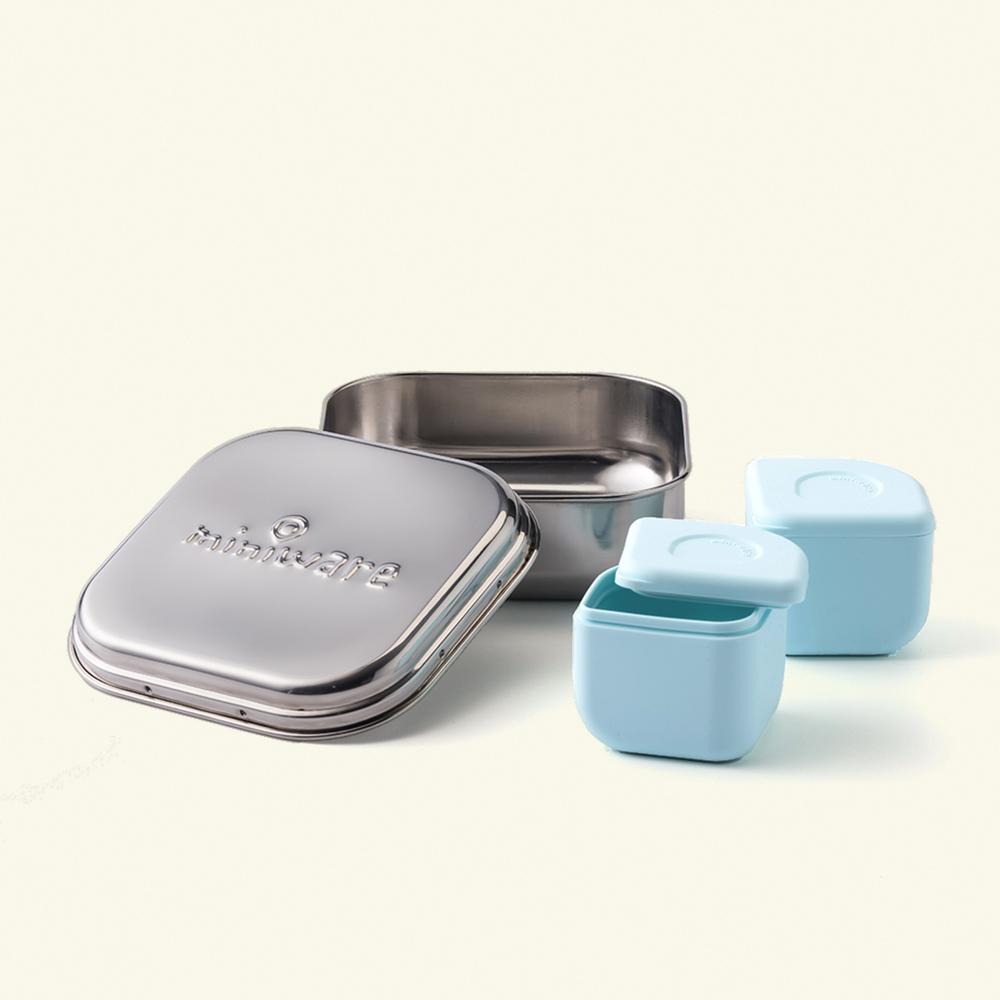 GROWBENTO LUNCH SET CHROME + AQUA