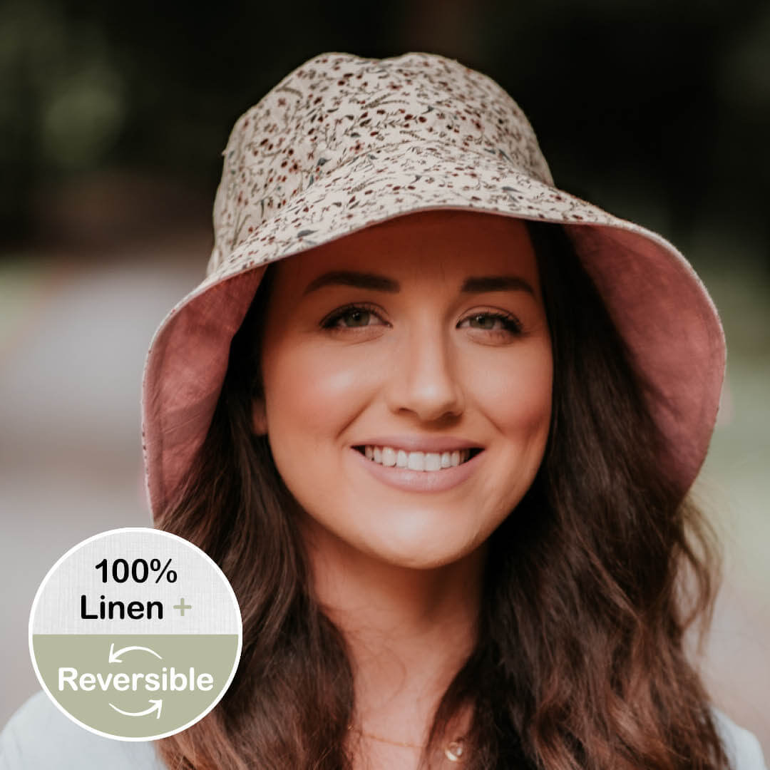 Vacationer' Reversible Ladies Sun Hat - Lucy / Rosa