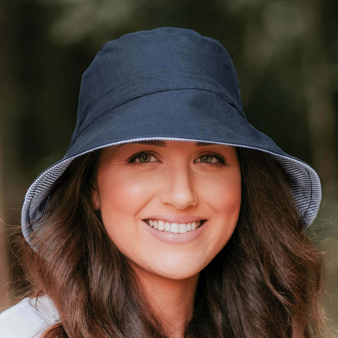 'Vacationer' Reversible Ladies Sun Hat - Charlie / Indigo