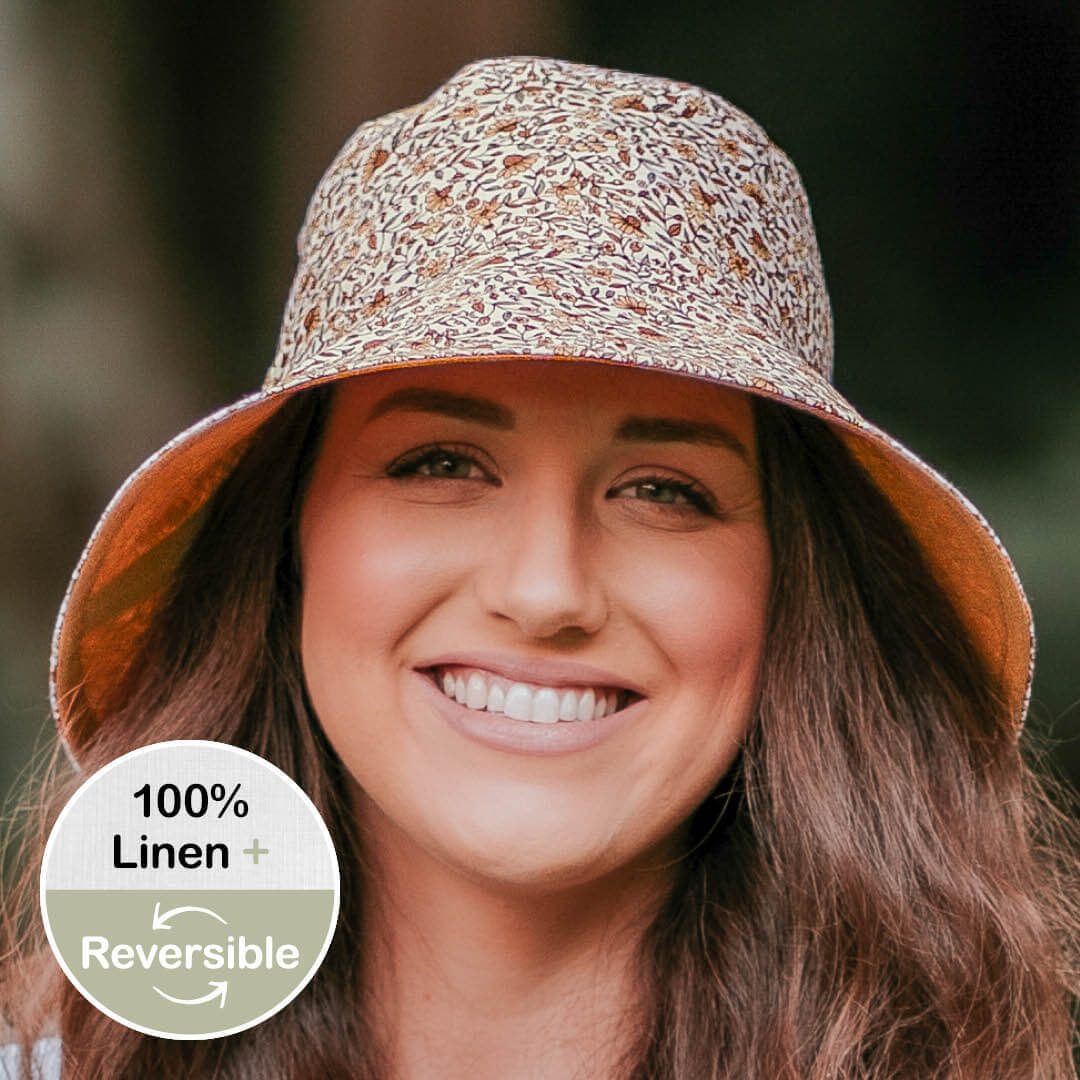 'Vacationer' Reversible Ladies Sun Hat - Mary / Maize