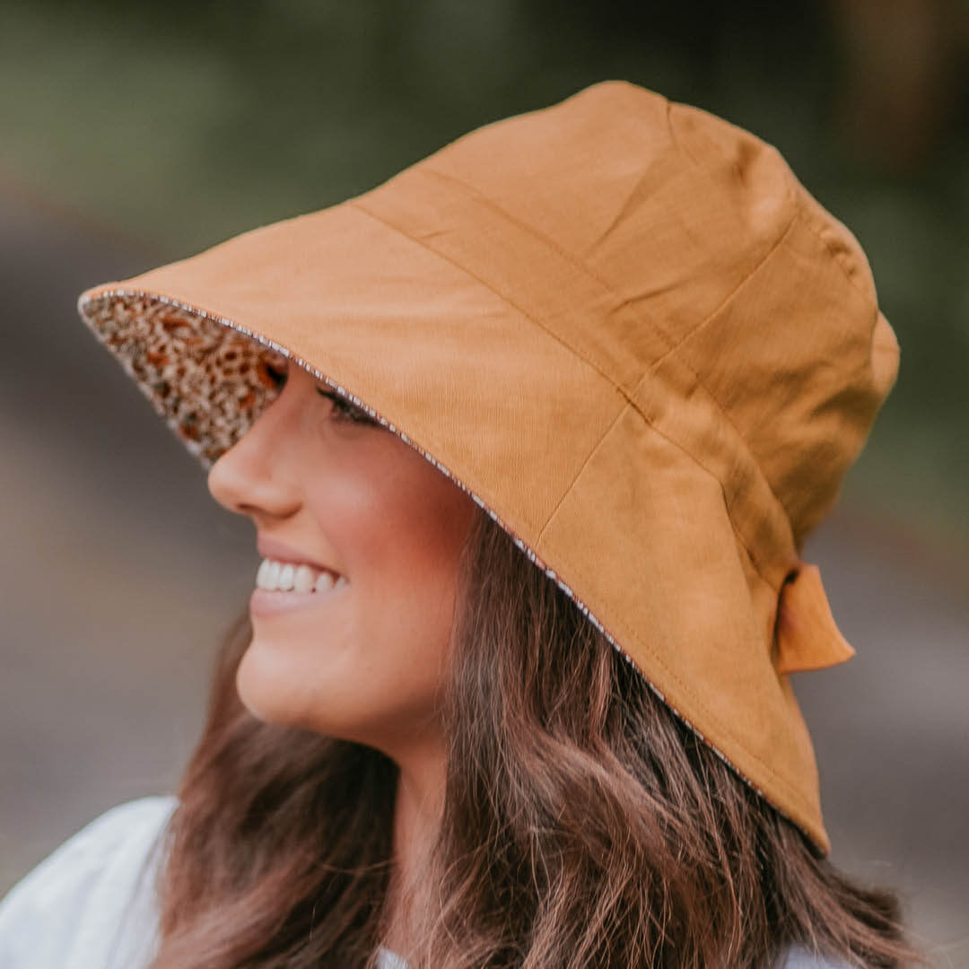 'Vacationer' Reversible Ladies Sun Hat - Mary / Maize