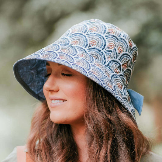 'Vacationer' Reversible Ladies Sun Hat - Sydney / Steele