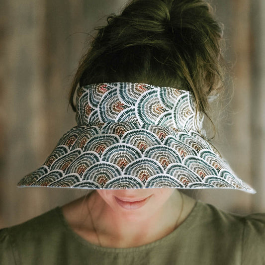 'Voyager' Ladies Wide-Brimmed Visor Sun Hat - Sydney / Steele
