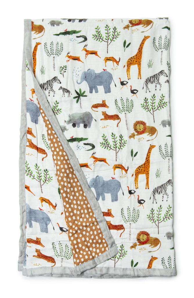 Oversized Muslin Quilt - Safari Jungle