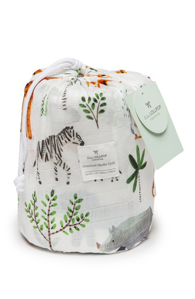 Oversized Muslin Quilt - Safari Jungle