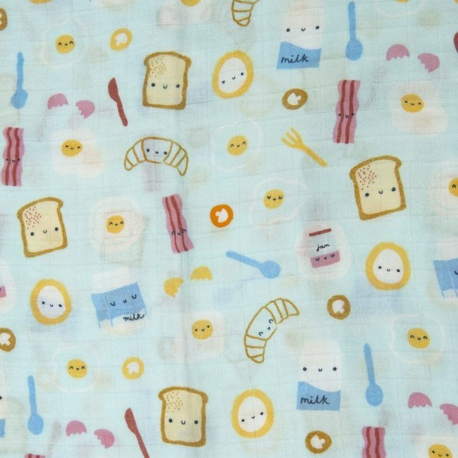 Muslin Swaddle - Breakfast Blue