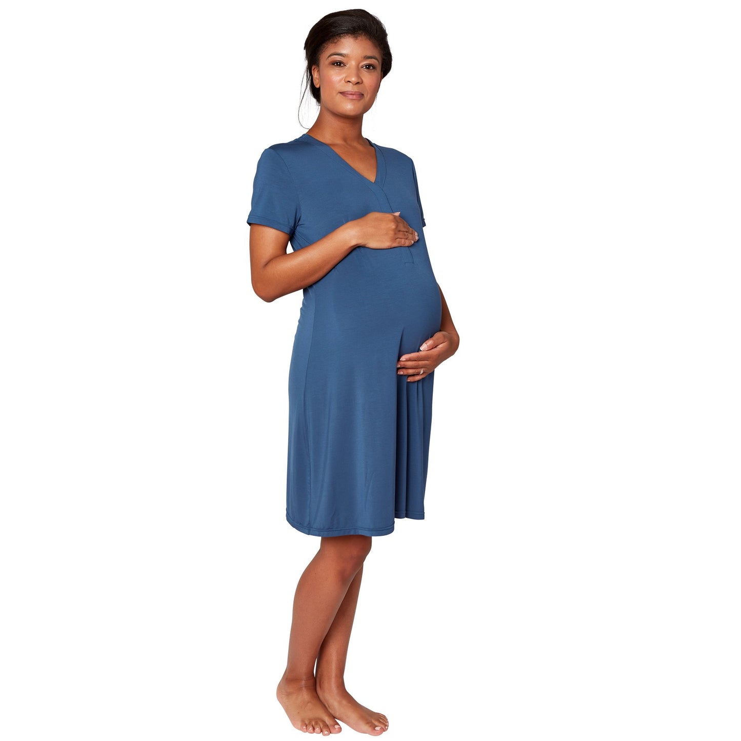 River short sleeve modal magnetic nursing gown