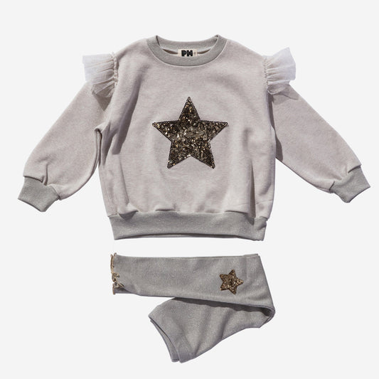 STAR SWEATSHIRT SET  Beige