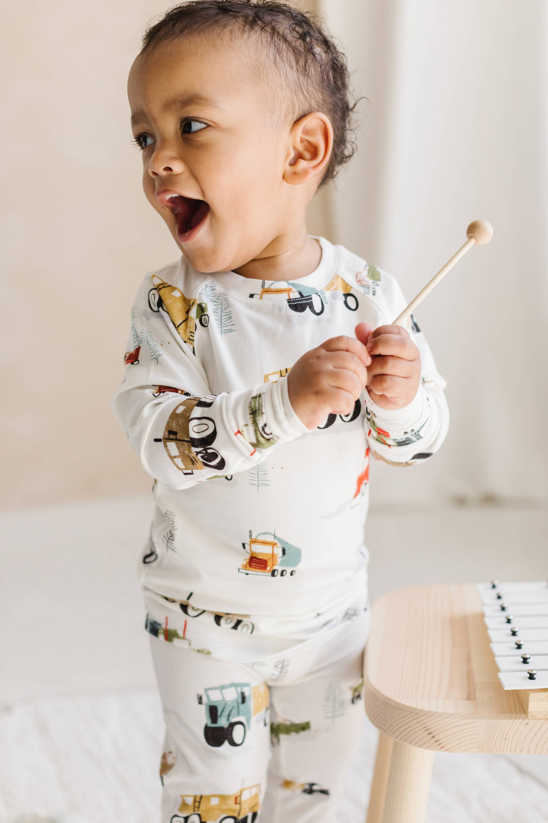 2-Pc Pajama Set In TENCEL™ - Happy Trucks