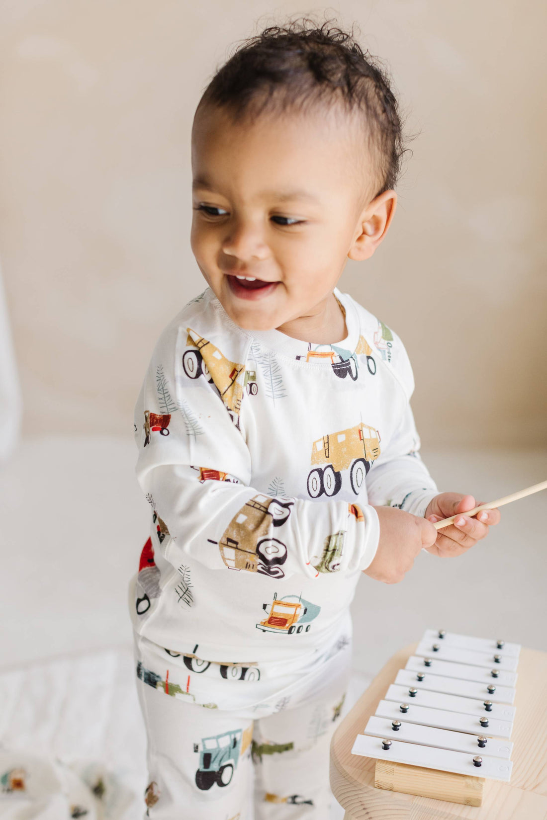 2-Pc Pajama Set In TENCEL™ - Happy Trucks