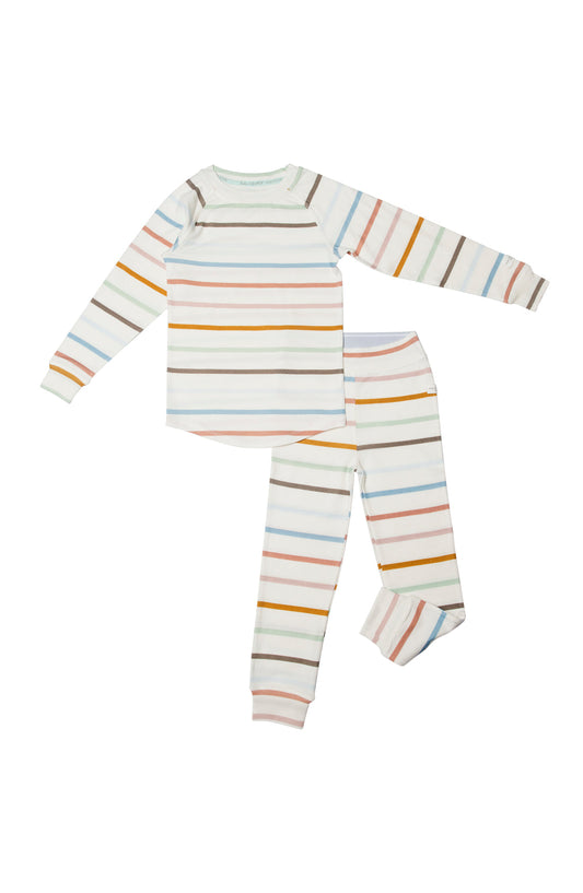 2-Pc Pajama Set In TENCEL™ - Pastel Stripes