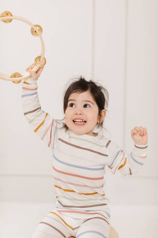 2-Pc Pajama Set In TENCEL™ - Pastel Stripes