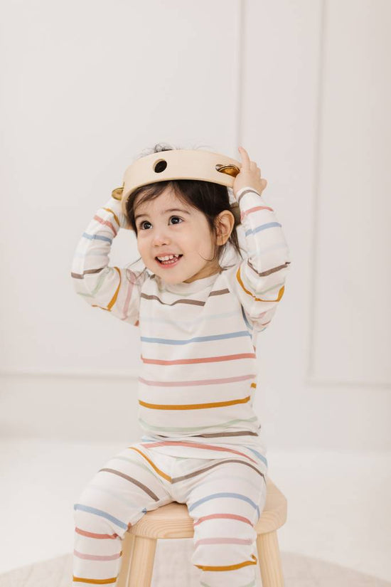 2-Pc Pajama Set In TENCEL™ - Pastel Stripes