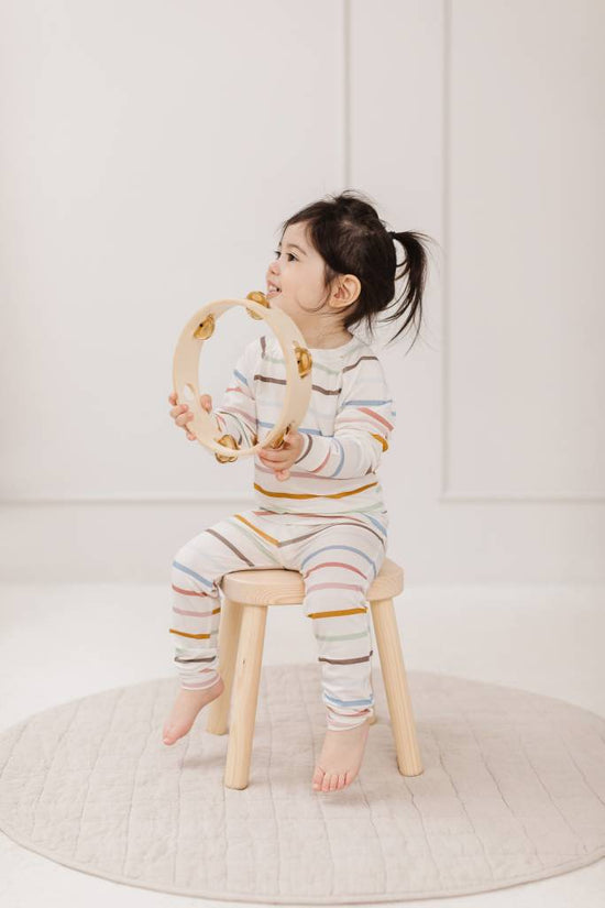 2-Pc Pajama Set In TENCEL™ - Pastel Stripes