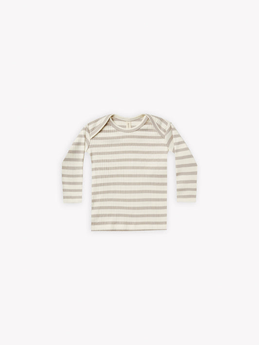 RIBBED LAP TEE | ASH STRIPE
